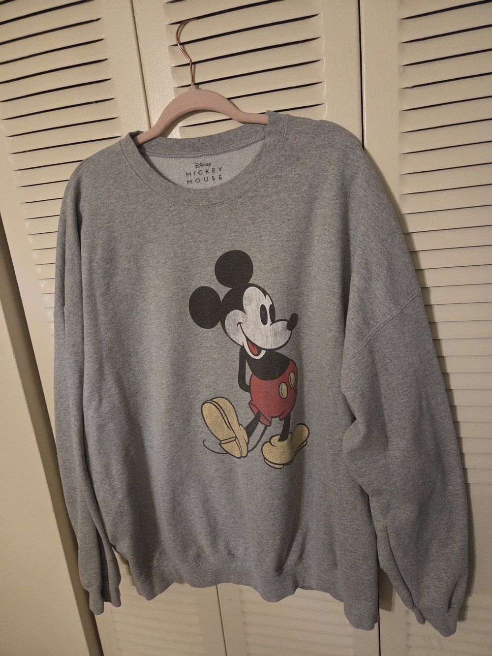 Disney Gray Mickey Mouse Crewneck Sweatshirt